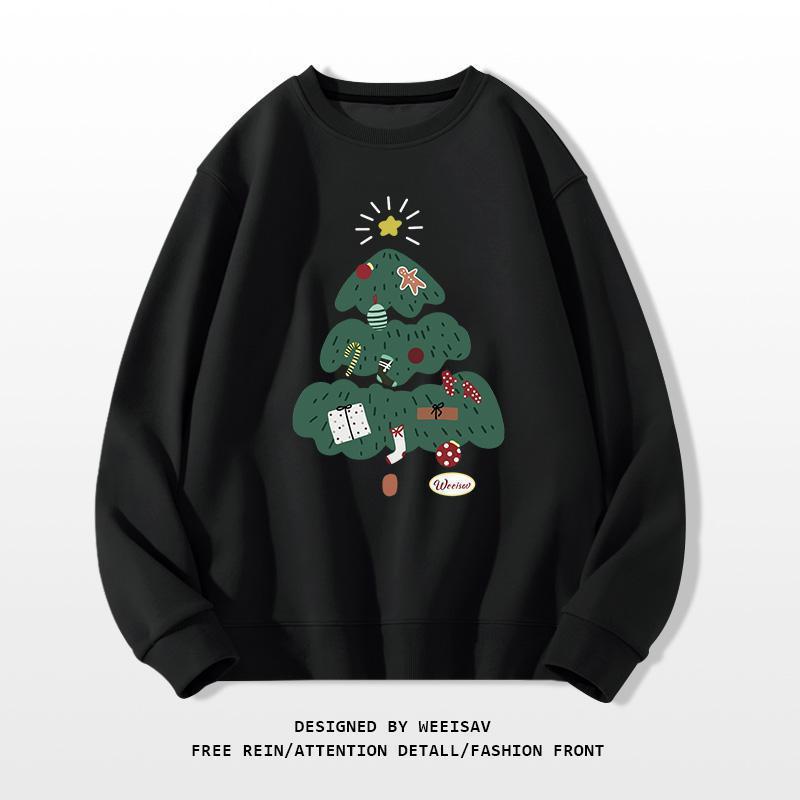Christmas Tree Design Round-neck Pullover Leisure