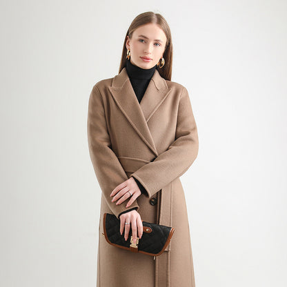 Women's Mid-length Woolen Wool Overcoat Coat
