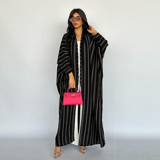 Women's Cardigan Long Striped Coat Zebra Pattern