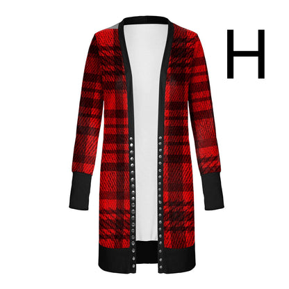 Christmas Print Fashion Long-sleeved Cardigan Women