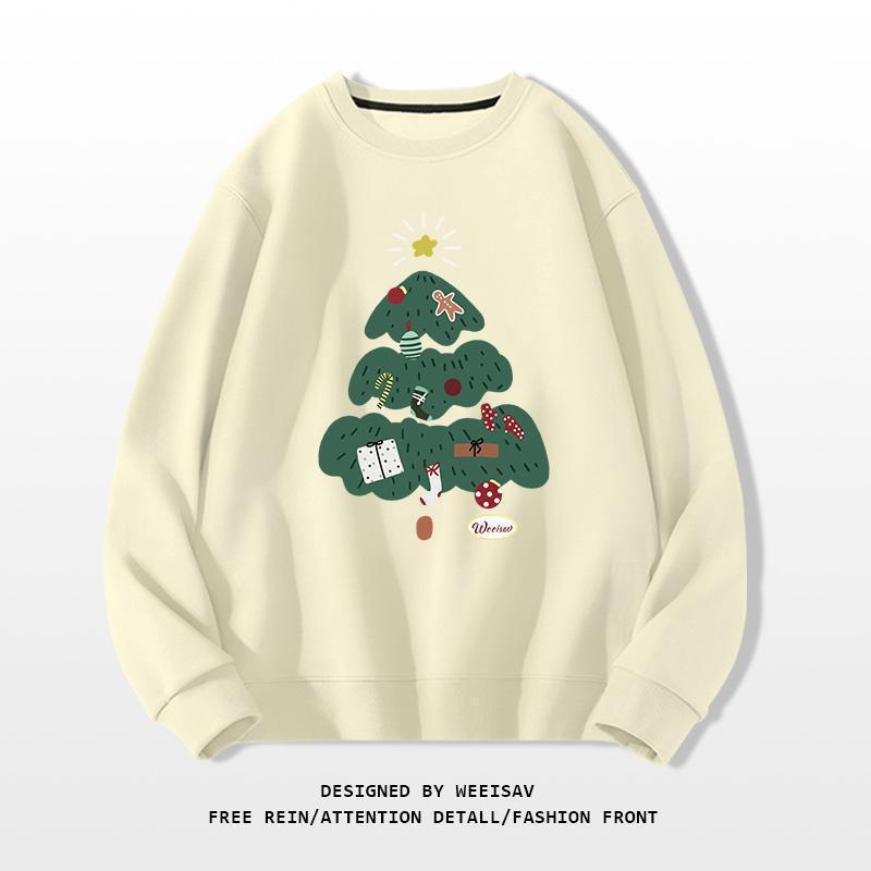 Christmas Tree Design Round-neck Pullover Leisure