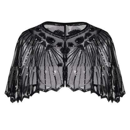 Mesh With Sequins Short Cape Evening Dress Party Dinner Cheongsam Outerwear Cross-border