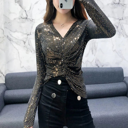 Blouse With Sparkly Silk Blouse