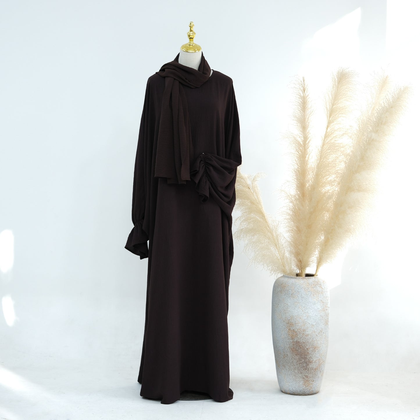 Middle East Dubai Turkey Solid Color Dress Leisure