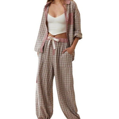 Women's Dressing Gown Plaid Shirt Outfit