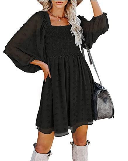 Chiffon Two-layer Long Sleeve Women's Clothing Dress