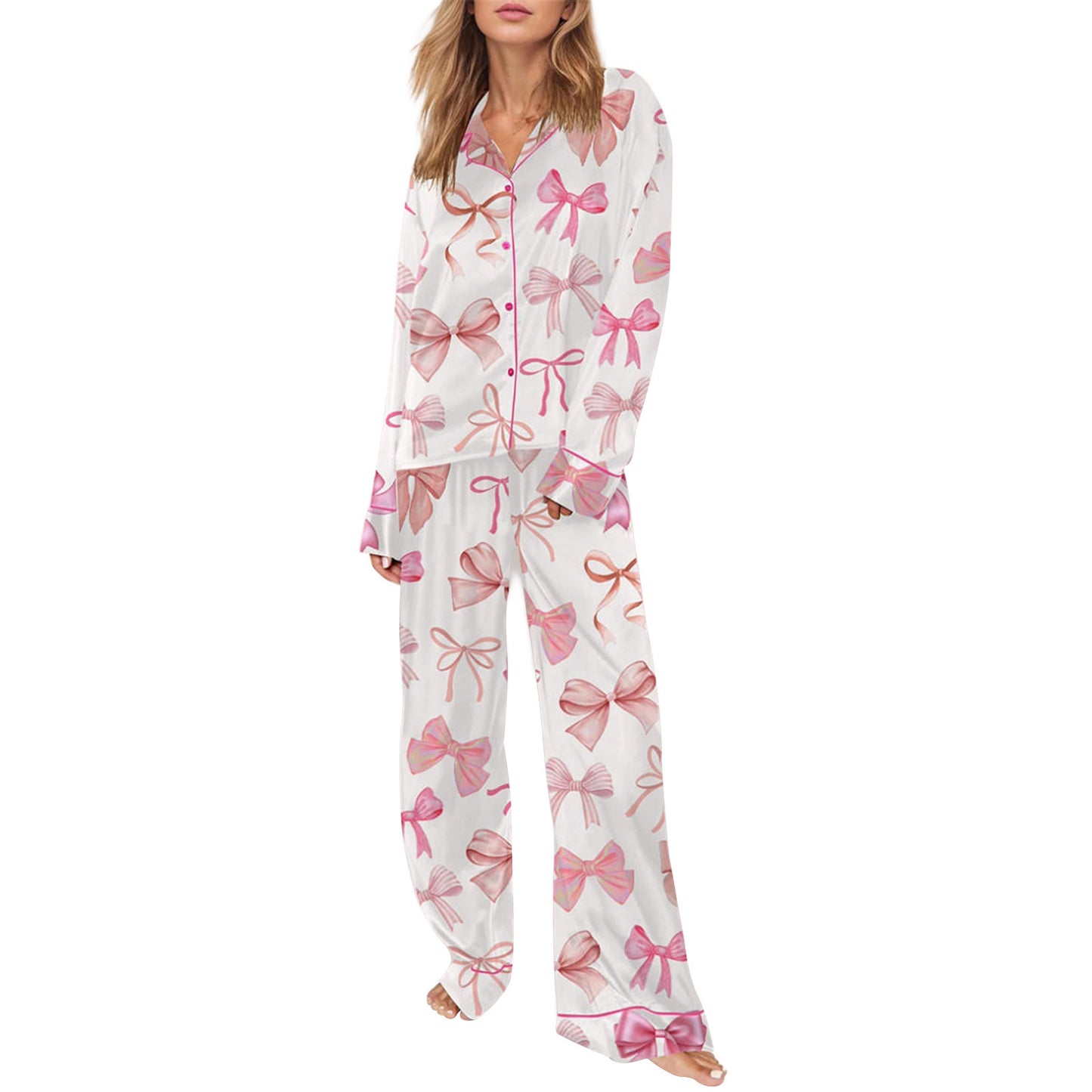 Printed Cute Pajamas Suit Long-sleeve Suit Suit Ladies