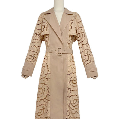 Fall Temperament Coat All-matching Fashion Hollowed-out Women's Coat Dress