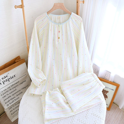 Cotton Yarn Sweet Cotton Candy Home Wear Long-sleeved Trousers Pajamas