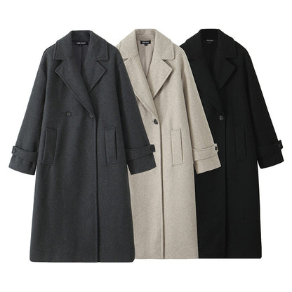 Fashion Simple Loose Soft Long-cut Coat