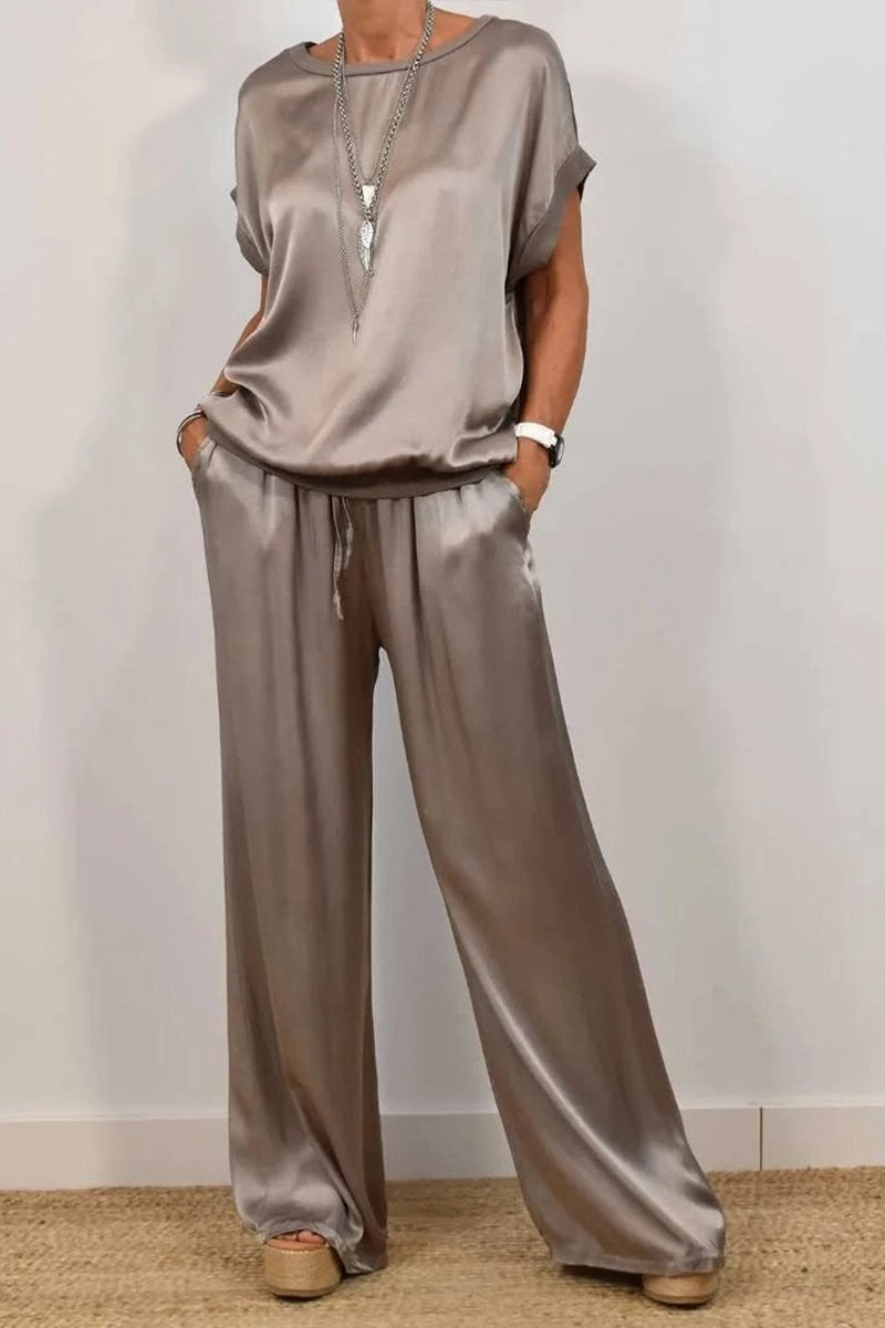 Loose Shirt Wide Leg Pants Casual Suit