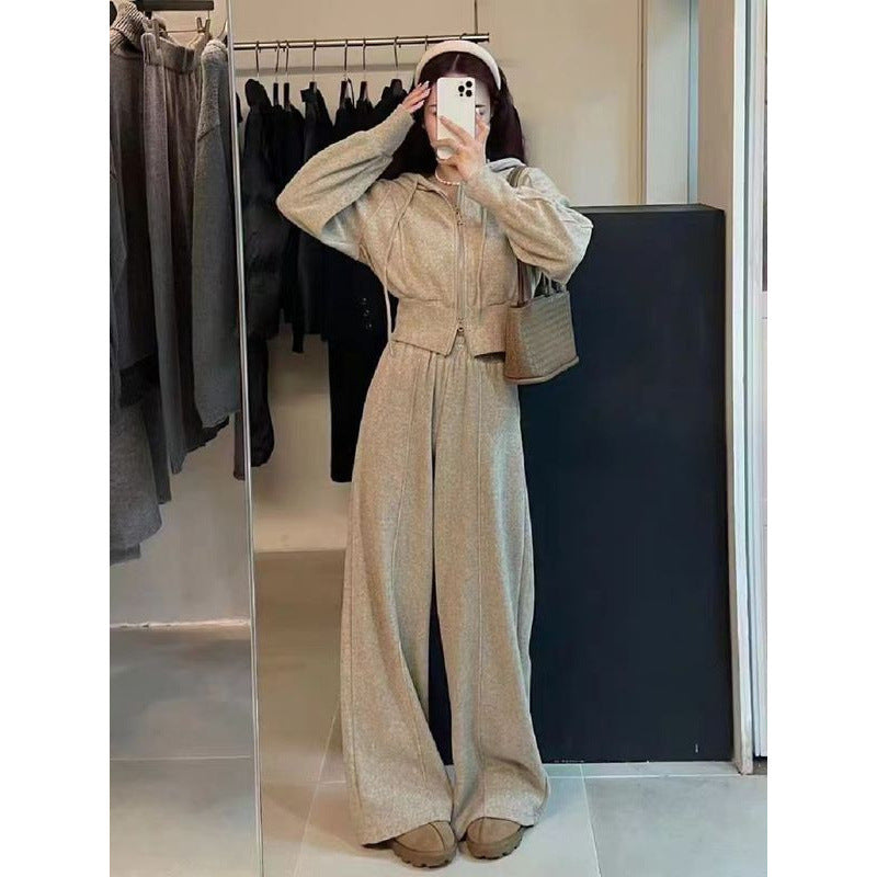 Loose Slimming Casual Wide-leg Pants Two Pieces