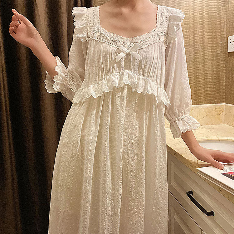 Princess Style Lace Sweet Home Wear Women Nightdress