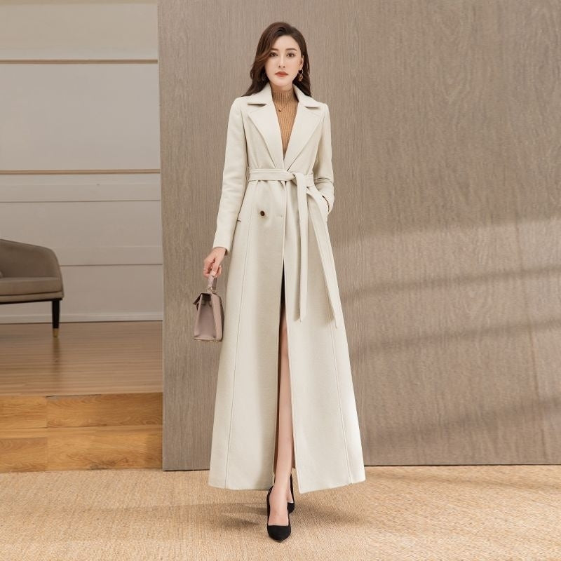 Woolen Double-breasted Elegant Cashmere Coat