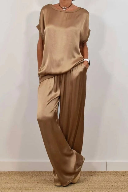 Loose Shirt Wide Leg Pants Casual Suit