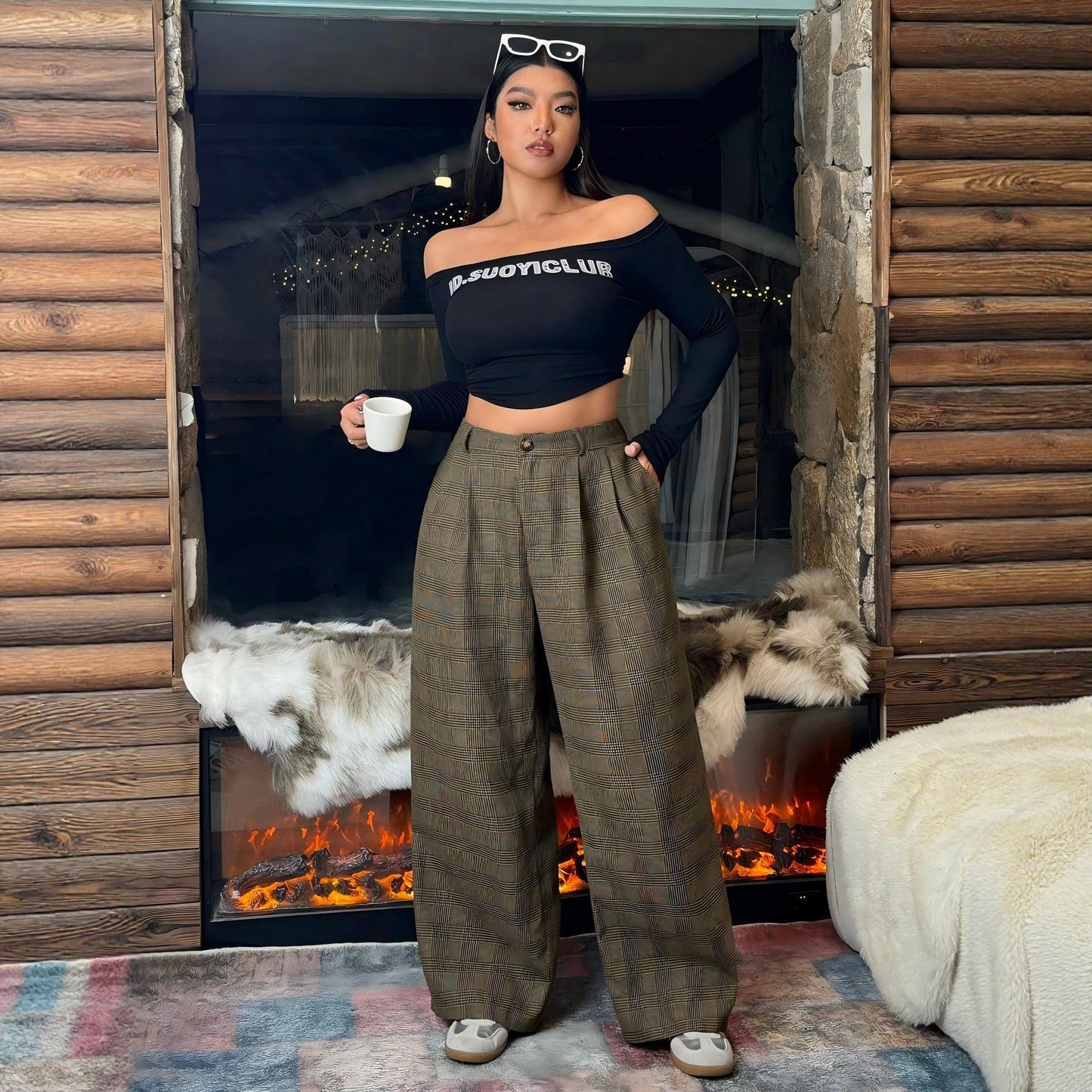 Simple Fashion Suit Wide Leg Loose Straight-leg Pants