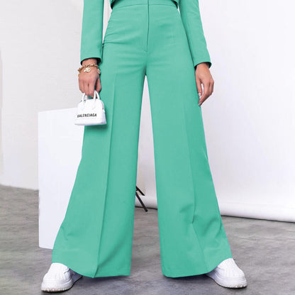 Fashion High Waist Wide Leg Pants Suit