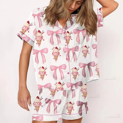 Digital Printing Can Be Outerwear Short-sleeved Shorts Suit Women